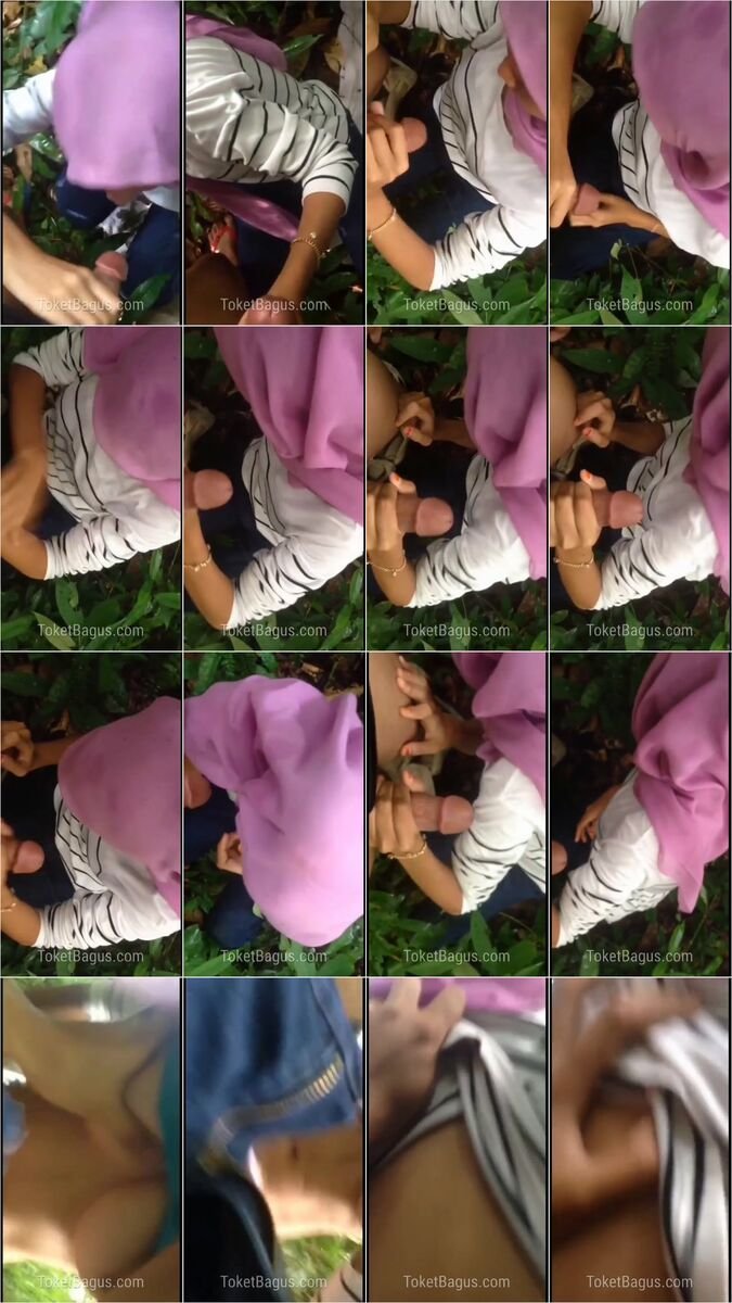 Ukhti dipaksa sepong kontol ayang di kebun malah muntah