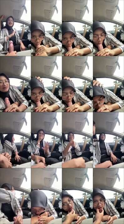 hijab cantik sepong mobil hijab