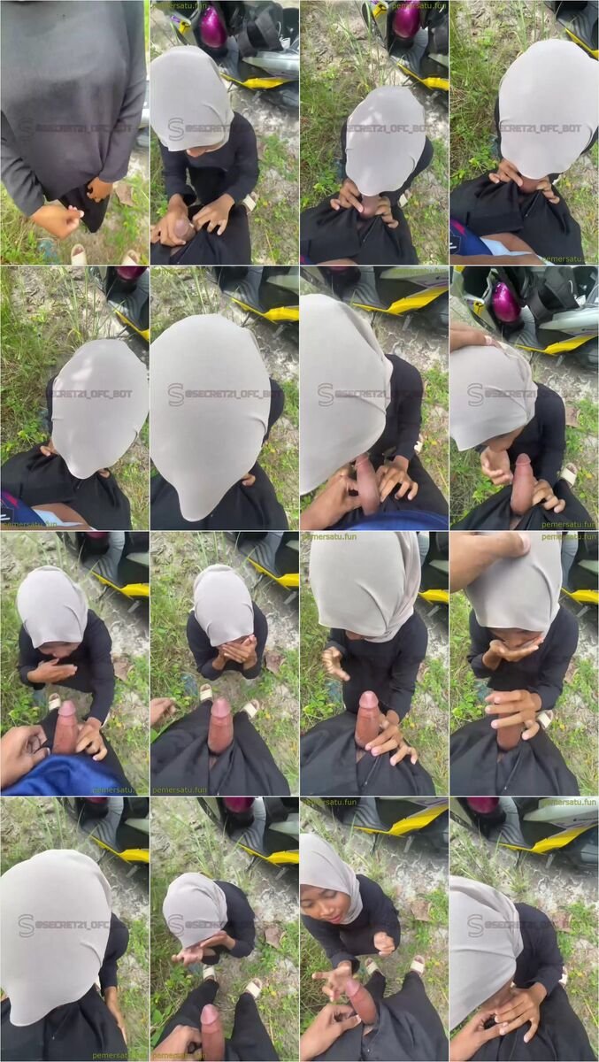 hijab nyepong di pinggir jalan